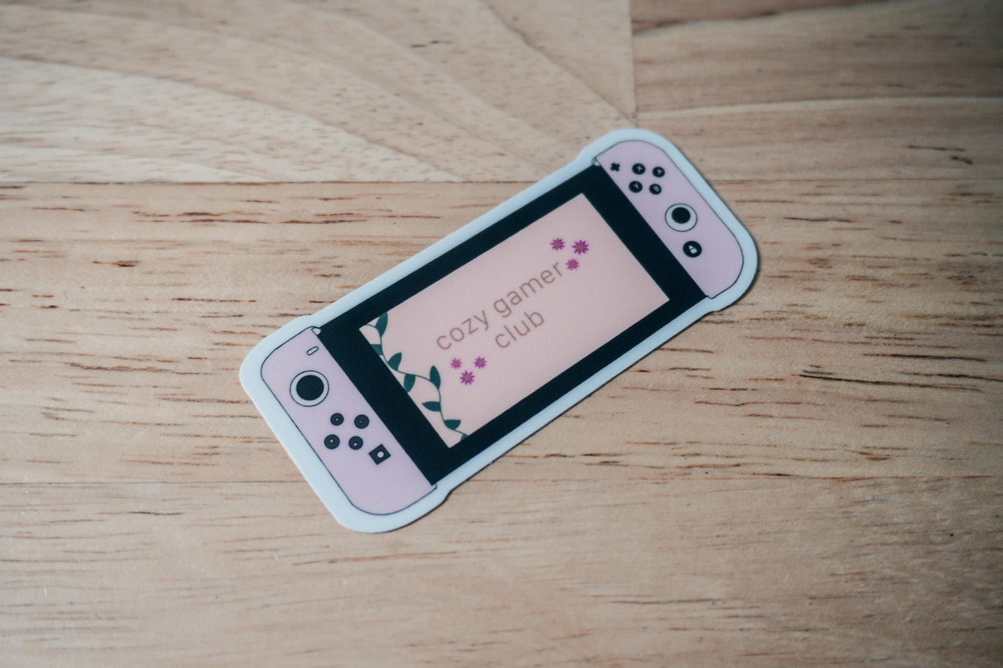 Cozy Gamer Club Sticker – Cute Nintendo Switch Aesthetic"