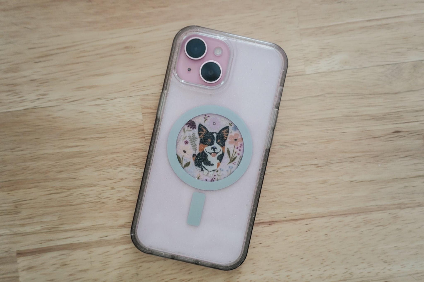 Floral Corgi Sticker