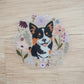 Floral Corgi Sticker