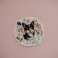 Floral Corgi Sticker