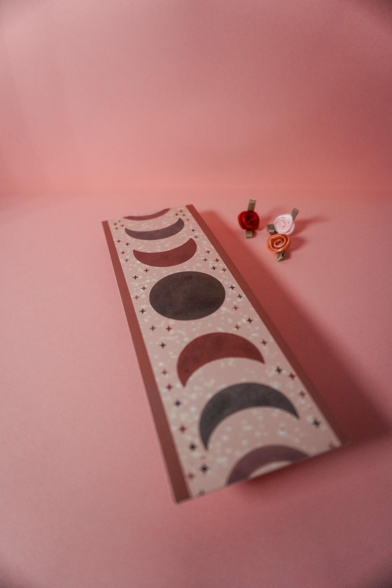 Celestial Moon Phase Bookmark | Witchy Bookmark | Starry Galaxy Bookmark | Lunar Phases Book Lover Gift | Astrology Stationery