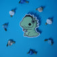 Gamer Dino Sticker | Cute Dinosaur Vinyl Sticker with Headset & Controller | Kawaii Gaming Sticker for Laptop, Water Bottle, Journaling